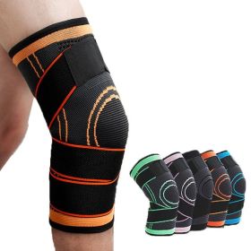 1 Piece Of Sports Men's Compression Knee Brace Elastic Support Pads Knee Pads Fitness Equipment Volleyball Basketball Cycling (Color: Orange, size: XXXL)