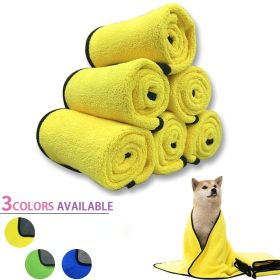 grQuick-drying Pet Dog And Cat Towels; Soft Fiber Towels Water-absorbent Bath Towel Cleaning Pet Towel (Color: Blue, size: 60*30cm/23.6*11.8in)