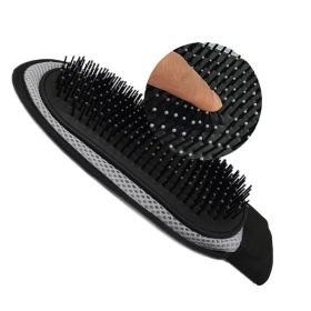 Cat Hair Removal Glove Pet Supplies Bath Massage Jerking Gloves Cat Dog Massage Bathing Cleaning Grooming Supplies Silicone Hair Sticking Removal Brus (Color: Gray)