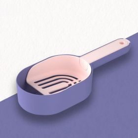 Cat Litter Scoop Self-cleaning Cat Litter Box Shovel Kitty Litter Scoop For Sandbox Kitty Litter Tray Shovel Poop Cats Supplies (Color: Blue)