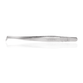Veyes Inc Eyelash Extensions Tweezers Veyelash Professional 90 Degree Tweezers for Volume Stainless steel 3D Accurate Closure (Color: M90 Master Silver)