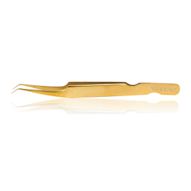 Veyes Inc Eyelash Extensions Tweezers Veyelash Professional 90 Degree Tweezers for Volume Stainless steel 3D Accurate Closure (Color: D13 Gold)