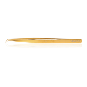 Veyes Inc Eyelash Extensions Tweezers Veyelash Professional 90 Degree Tweezers for Volume Stainless steel 3D Accurate Closure (Color: M40 Master Gold)
